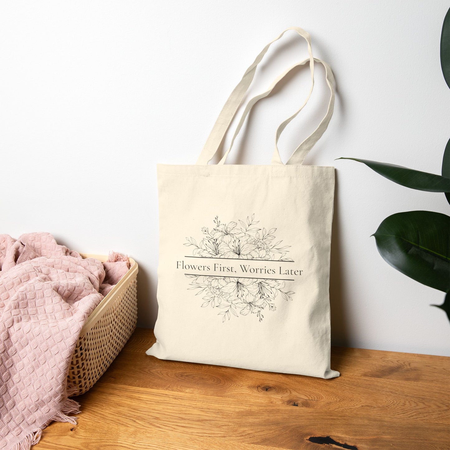 Botanical Cotton Canvas Tote Bag