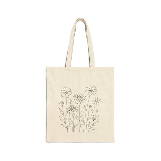 Botanical Cotton Canvas Tote Bag